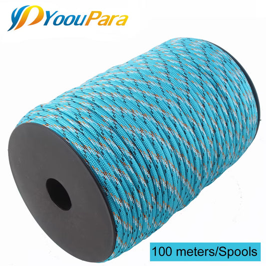 250 Colors Paracord 4Mm 100 Meters Spools 7 Strands Rope Parachute Cord Outdoor Climbing Tactical Survival Paracord 550