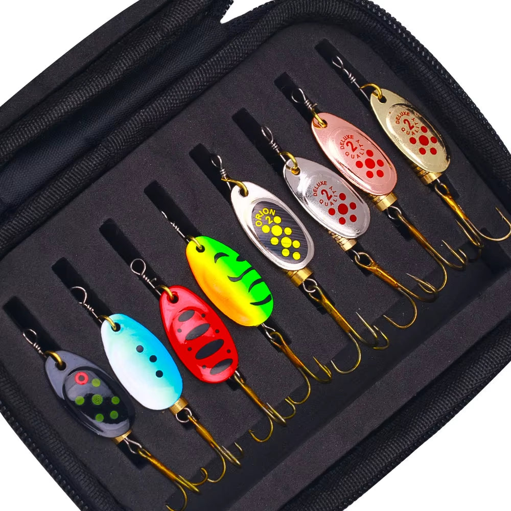 16Pcs Fishing Spoons Lures Metal Baits Set for Casting Spinner Fishing Bait Fishing Lures Kits with Storage Bag Case Pike Carp